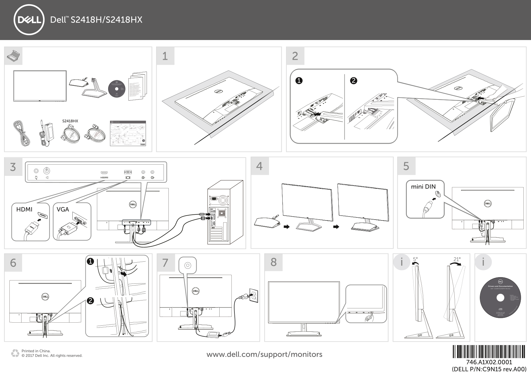 Dell S2418H S2418HX Quick User Guide - Page 1