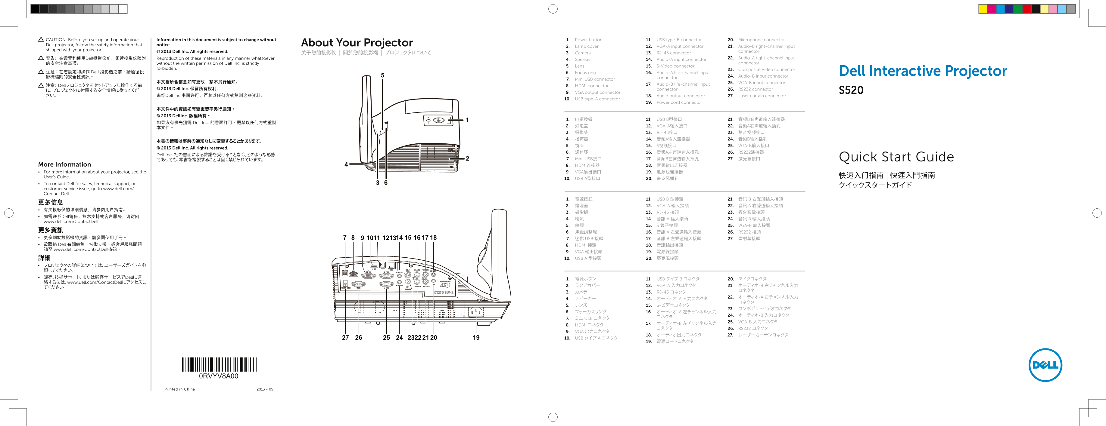 Dell S520 Interactive Projector Quick User Guide - Page 1