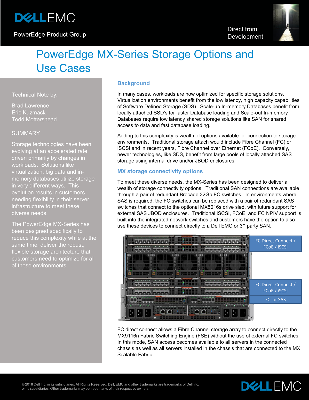 Dell PowerEdge MX-Series Storage Options and Use Cases Owner's Manual, User Guide - Page 1