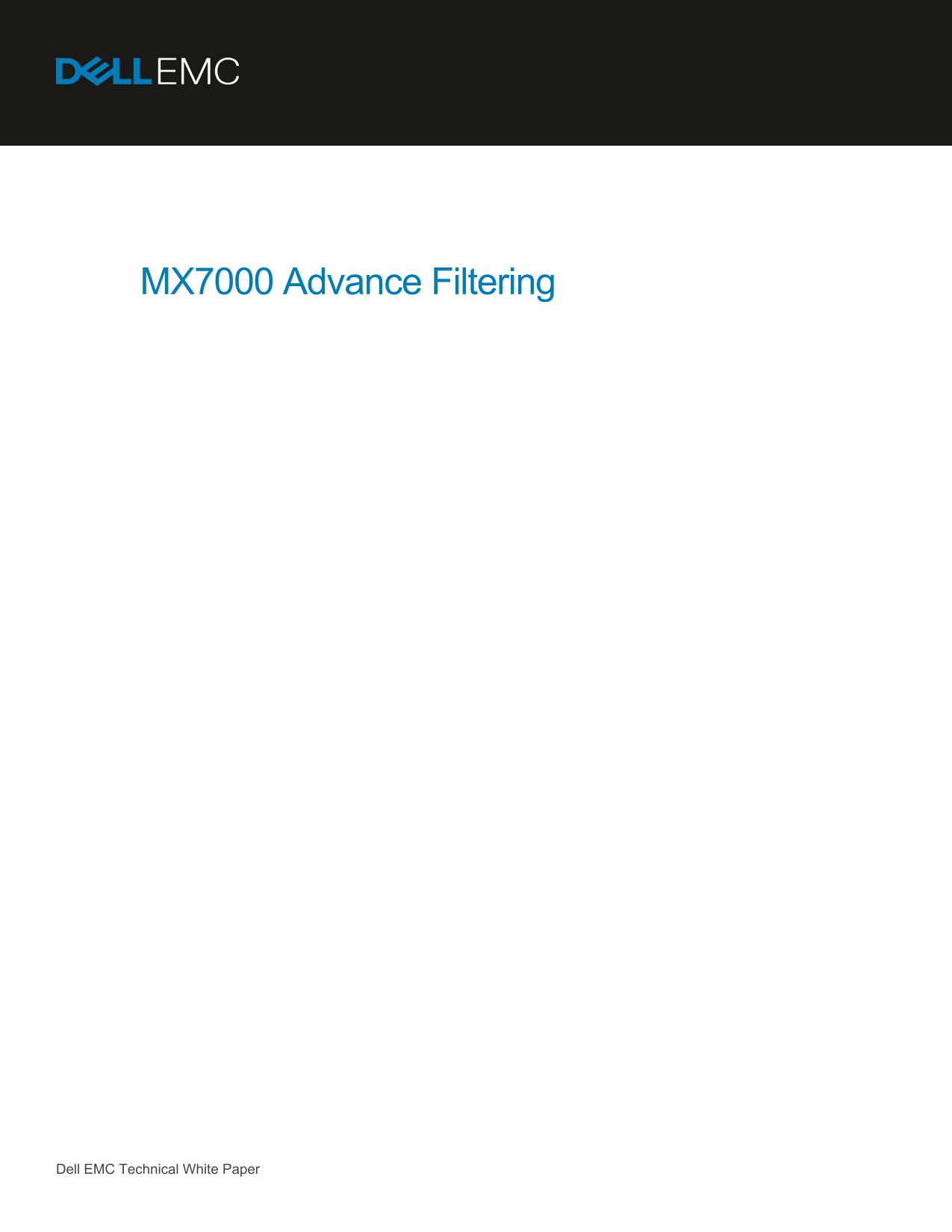 Dell MX7000 Advanced Filtering Owner's Manual - Page 1