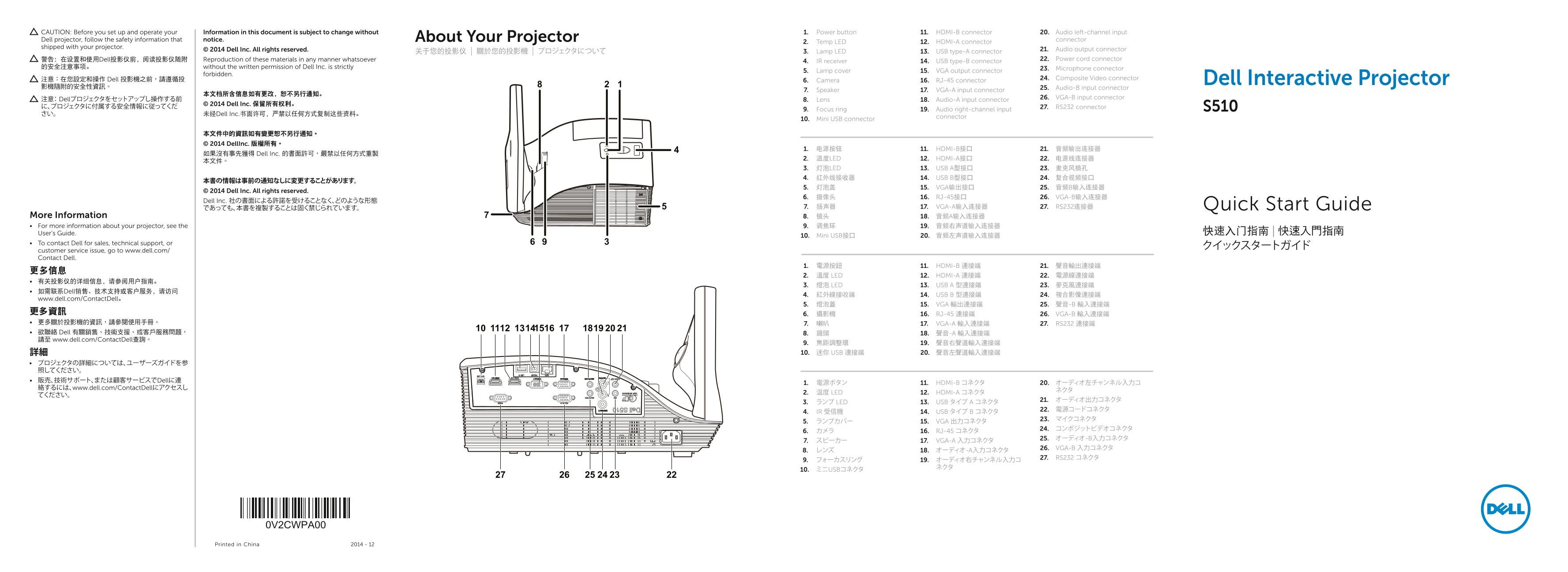 Dell Interactive Projector S510 Quick User Guide - Page 1