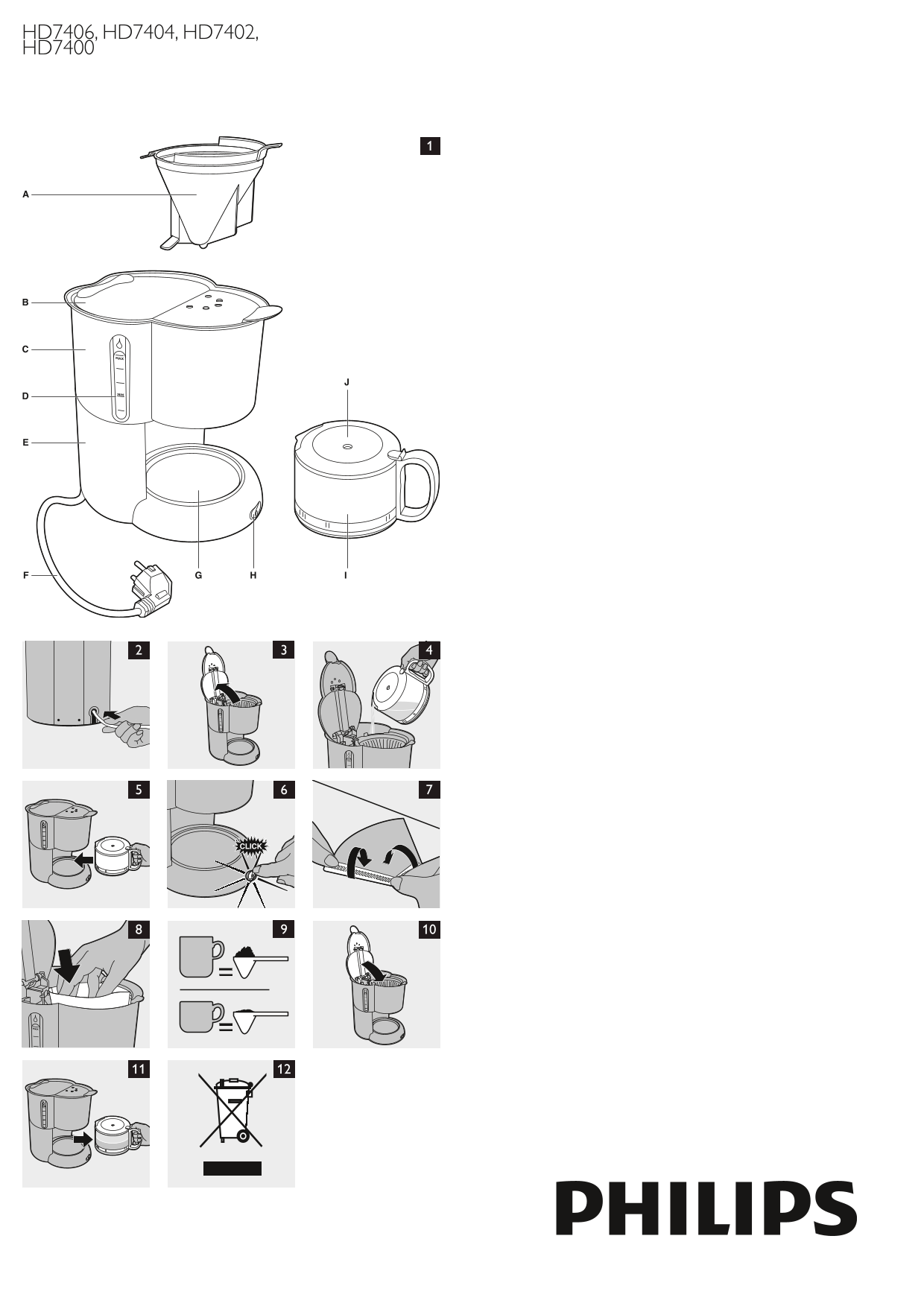PHILIPS HD7406, HD7404, HD7402, HD7400 User Manual and Specifications - Page 1