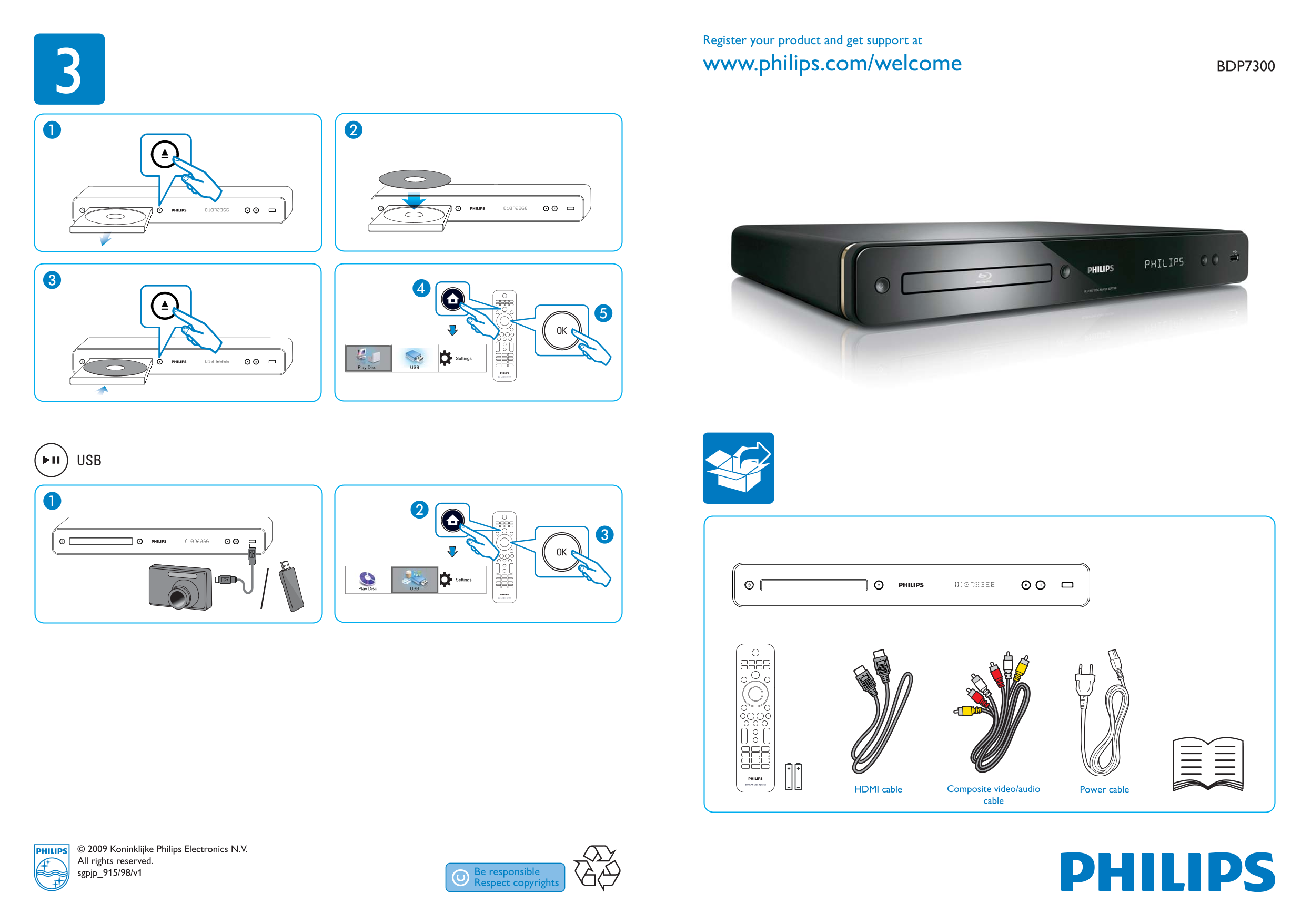 PHILIPS BDP7300 User Guide - Page 1