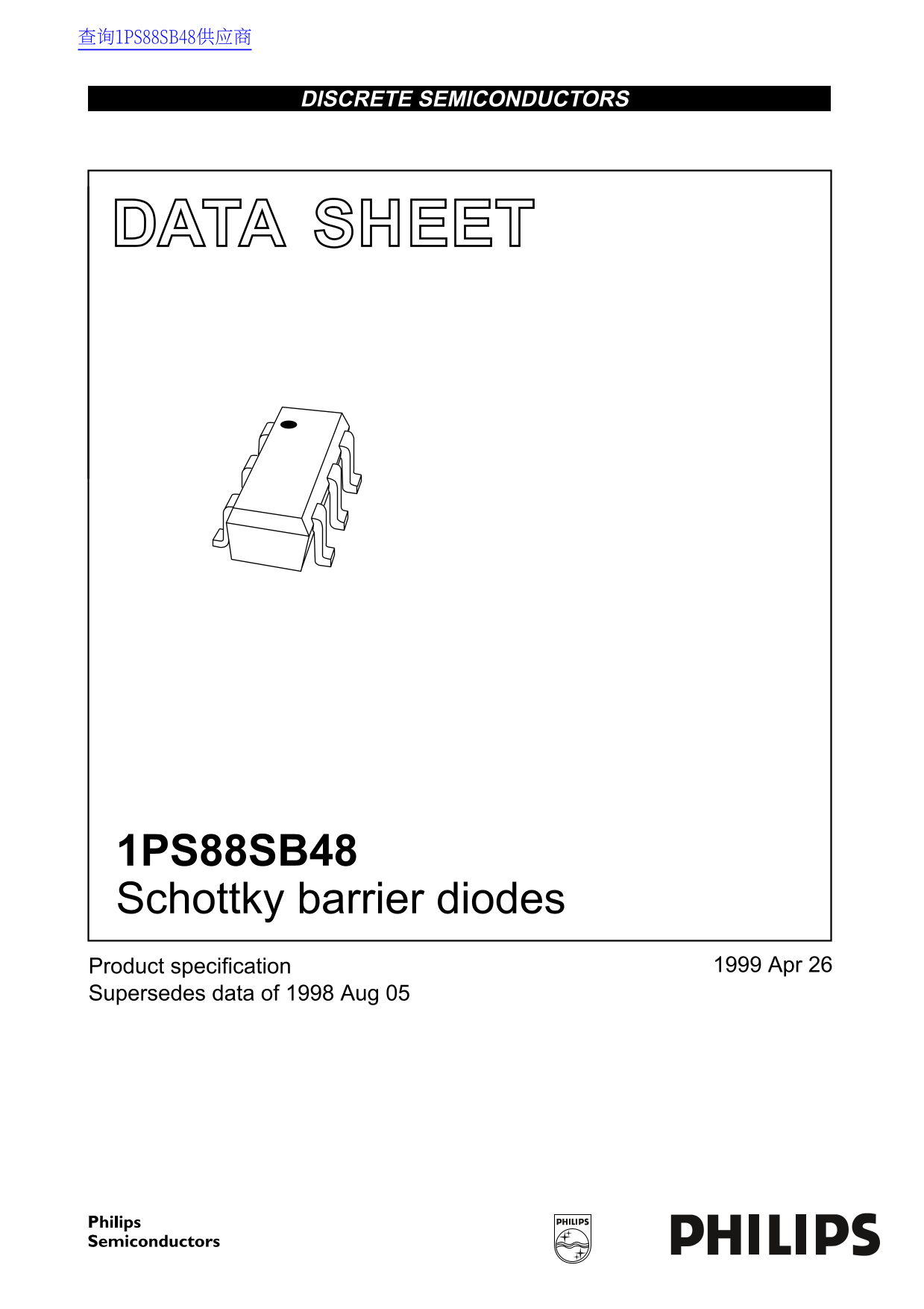 PHILIPS Schottky Barrier Diodes Data Sheet manual instructions - Page 1