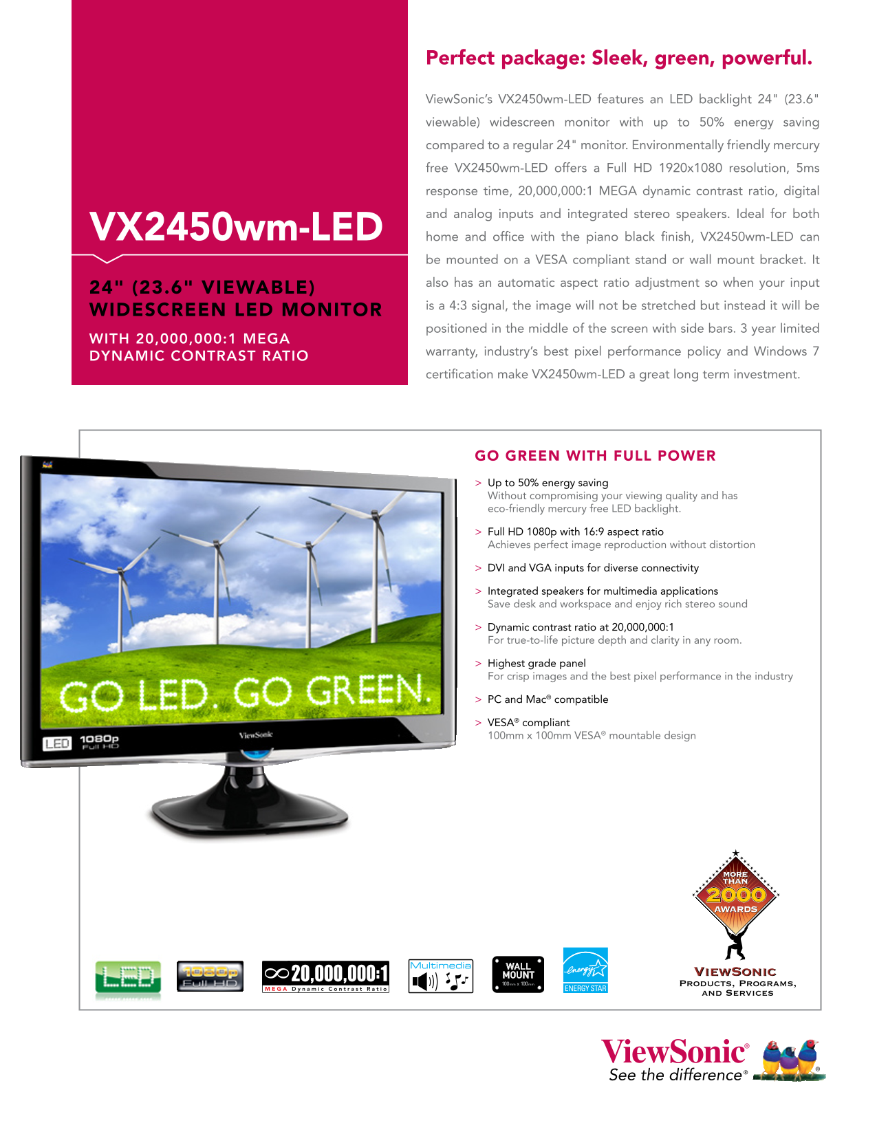 User's Guide for Dell VX2450wm-LED - Page 1