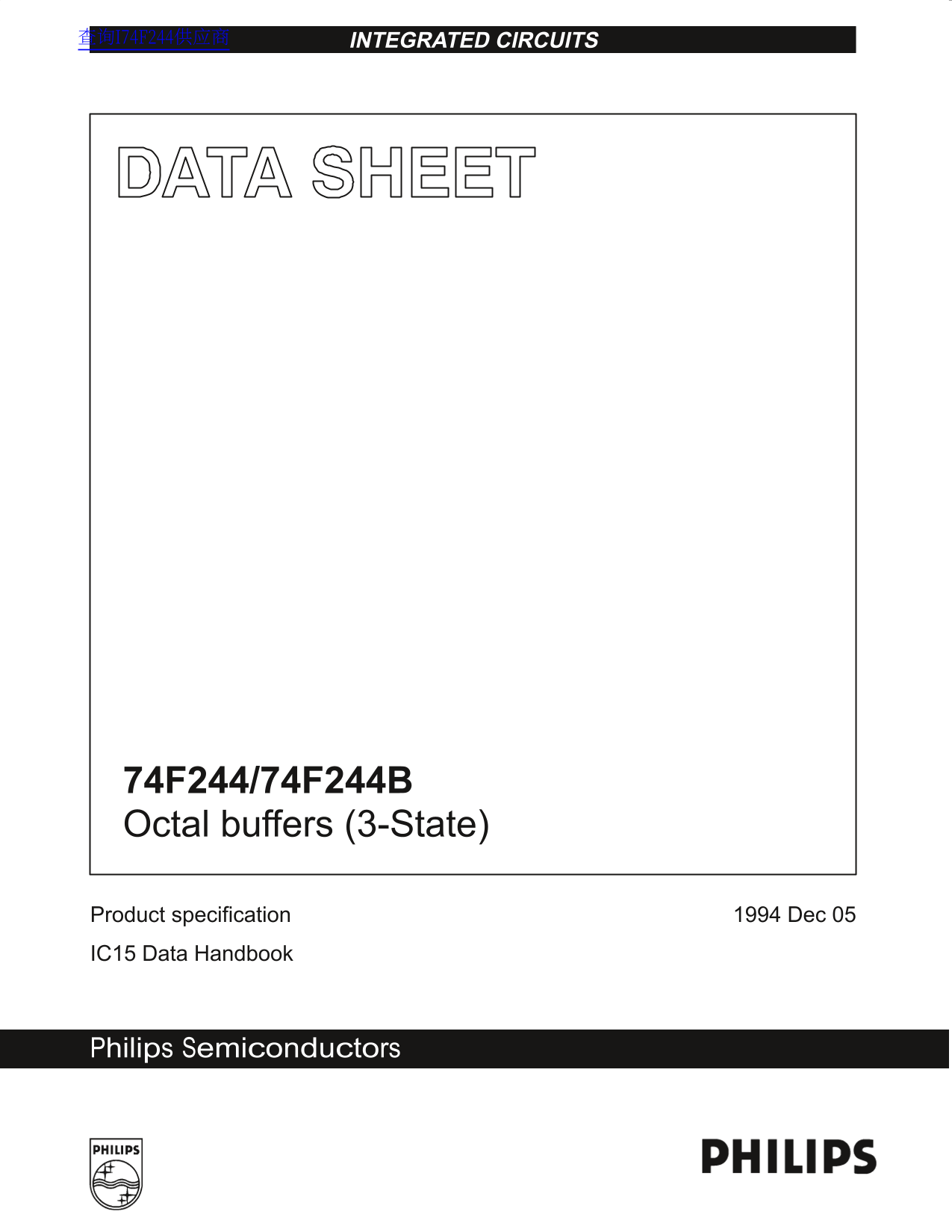Philips 74F244 74F244B Octal Buffers Data Sheet User Manual - Page 1