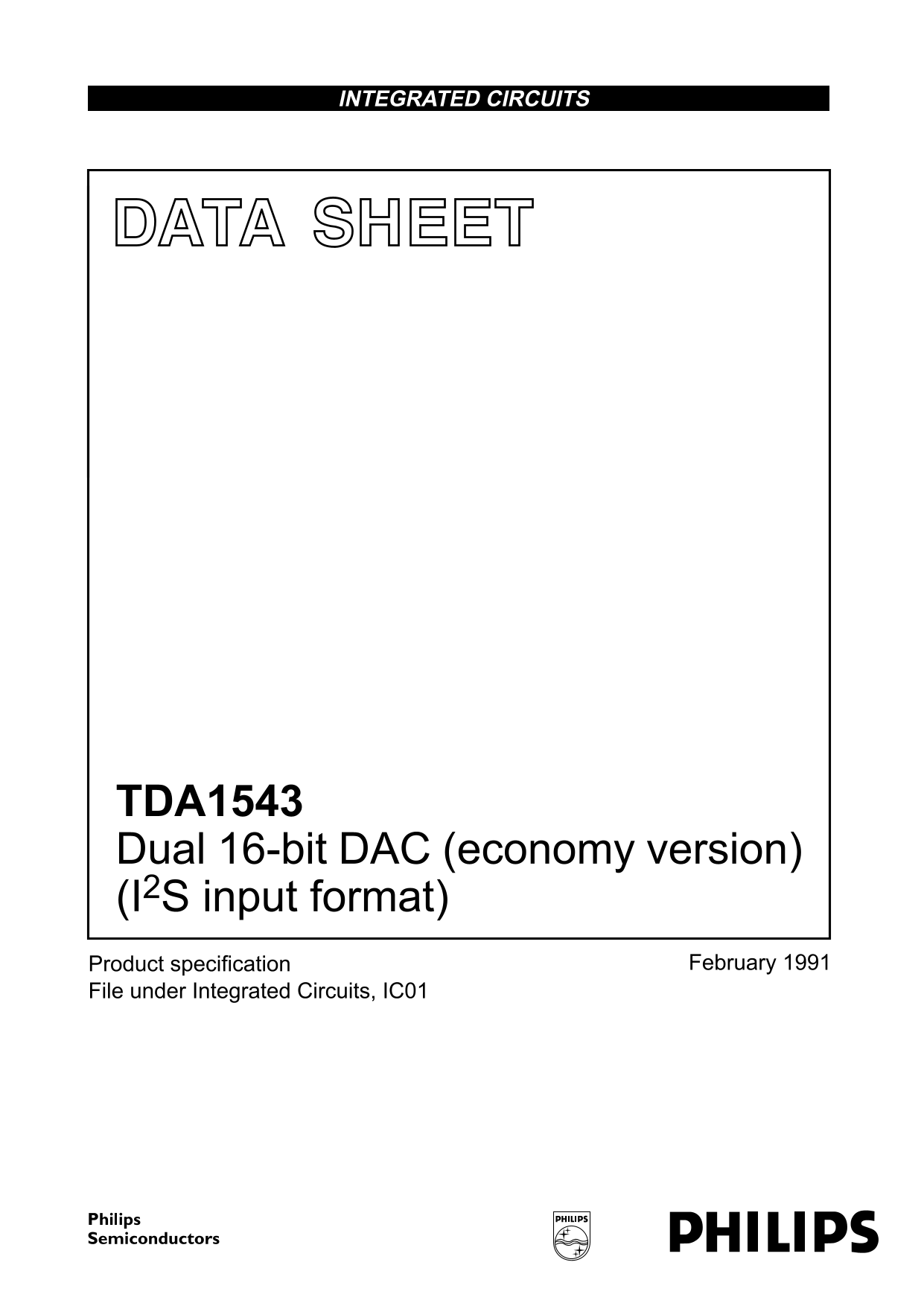 Philips TDA1543 Data Manual - Page 1