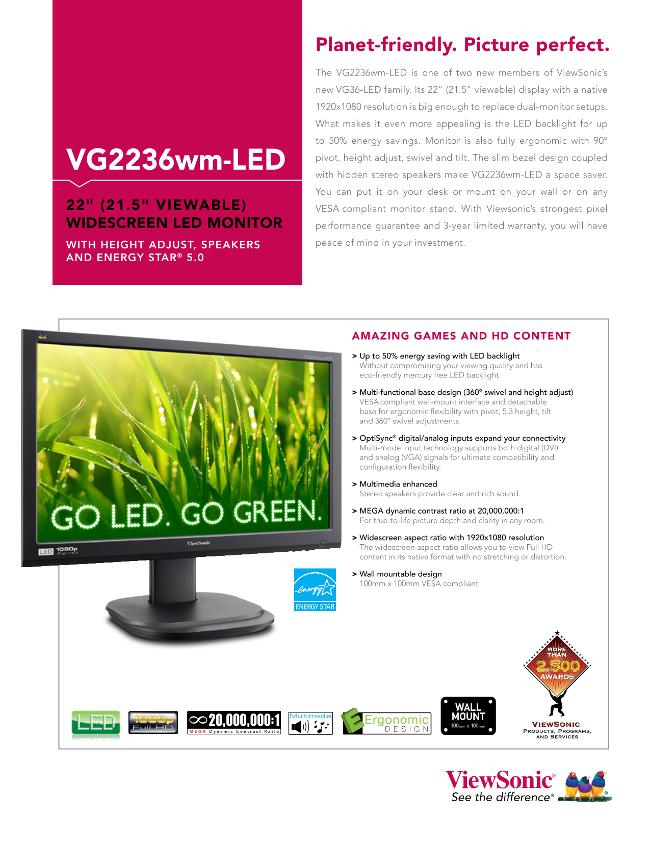 User Guide for Dell VG2236wm-LED - Page 1
