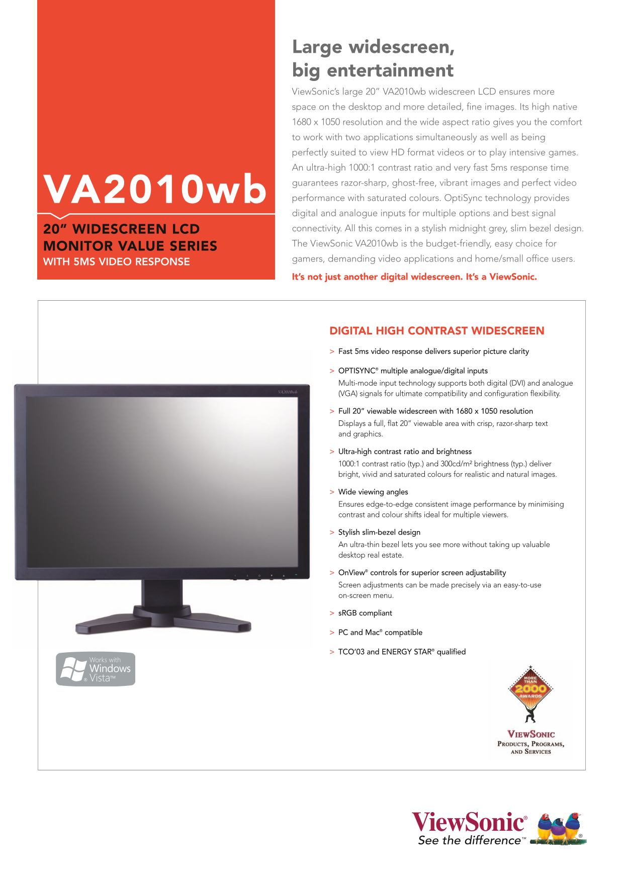 User Guide for Dell VA2010wb - Page 1