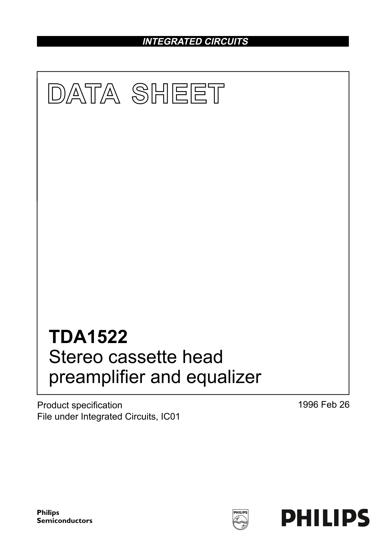 PHILIPS TDA1522 Data Sheet - Page 1