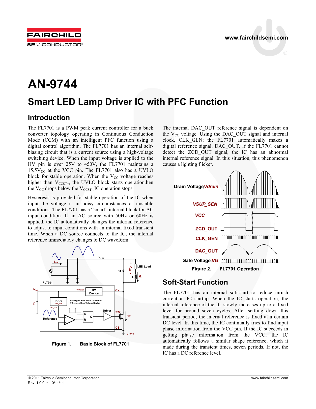 Fairchild Smart LED Lamp Driver IC with PFC Function Data Manual (1) - Page 1