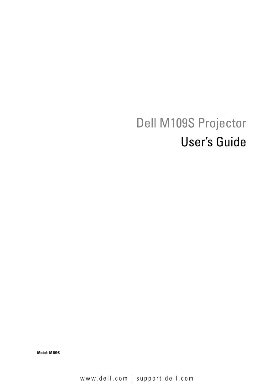 Dell M109S Projector User's Guide - Page 1