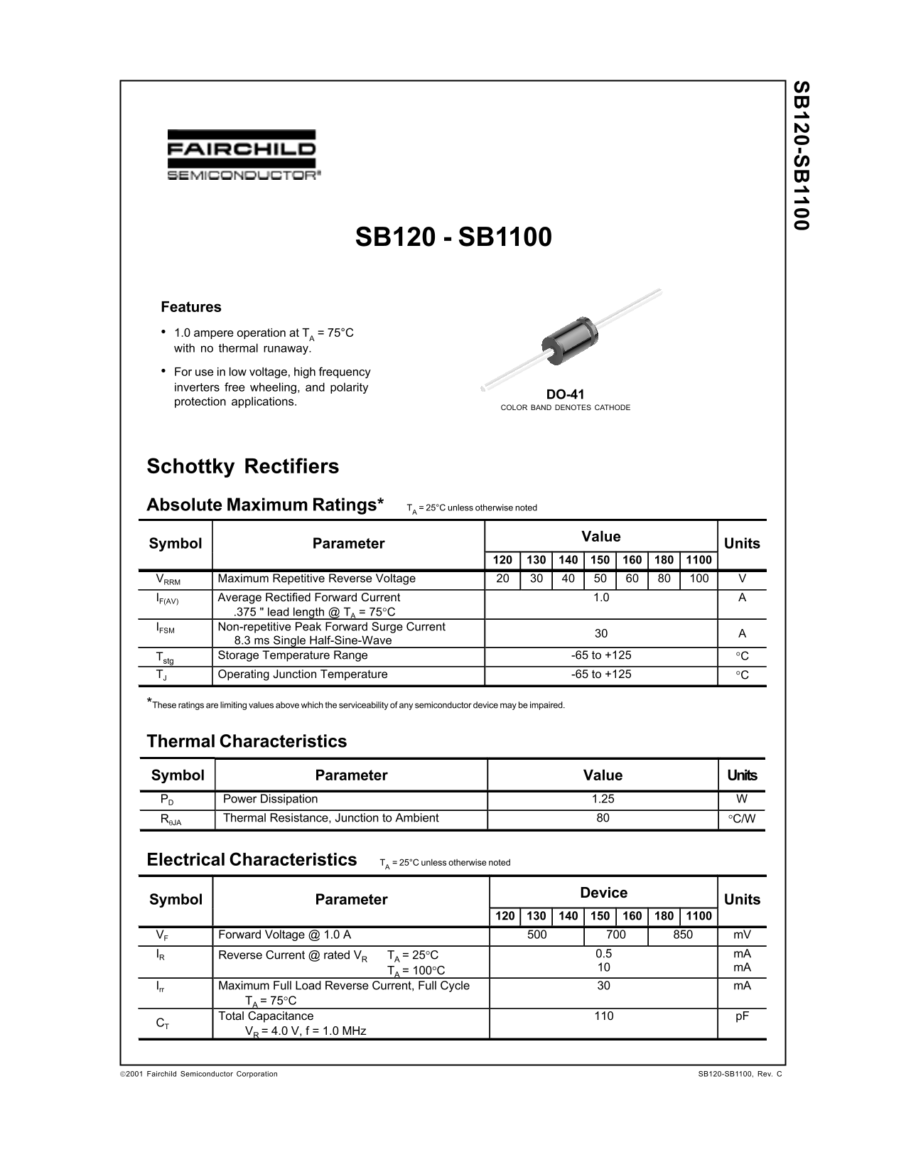 Fairchild SB120 - SB1100 Data Handbook - Page 1
