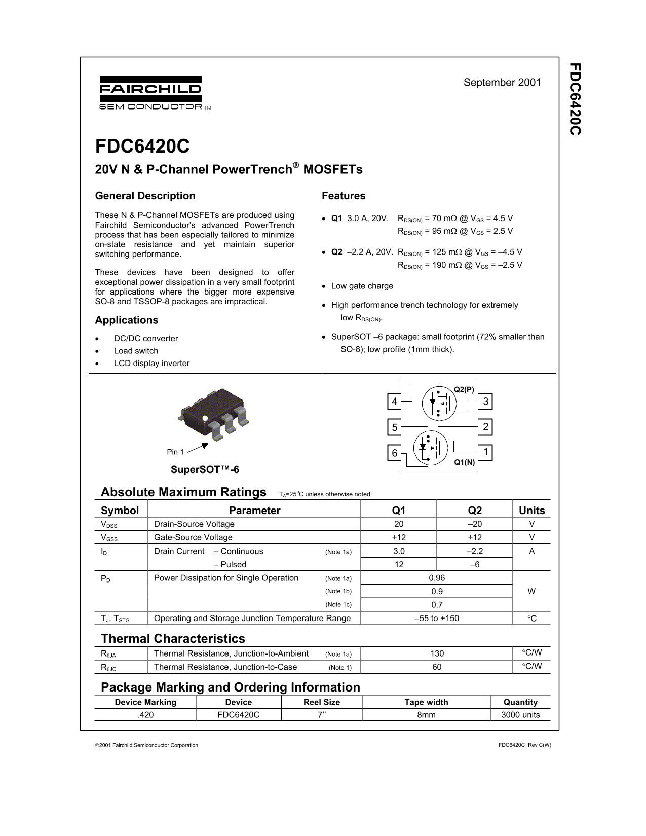 Fairchild FDC6420C User's Manual - Page 1