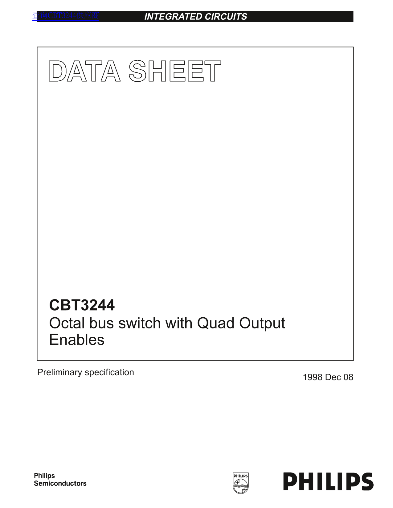 Philips CBT3244 Data Sheet - Page 1
