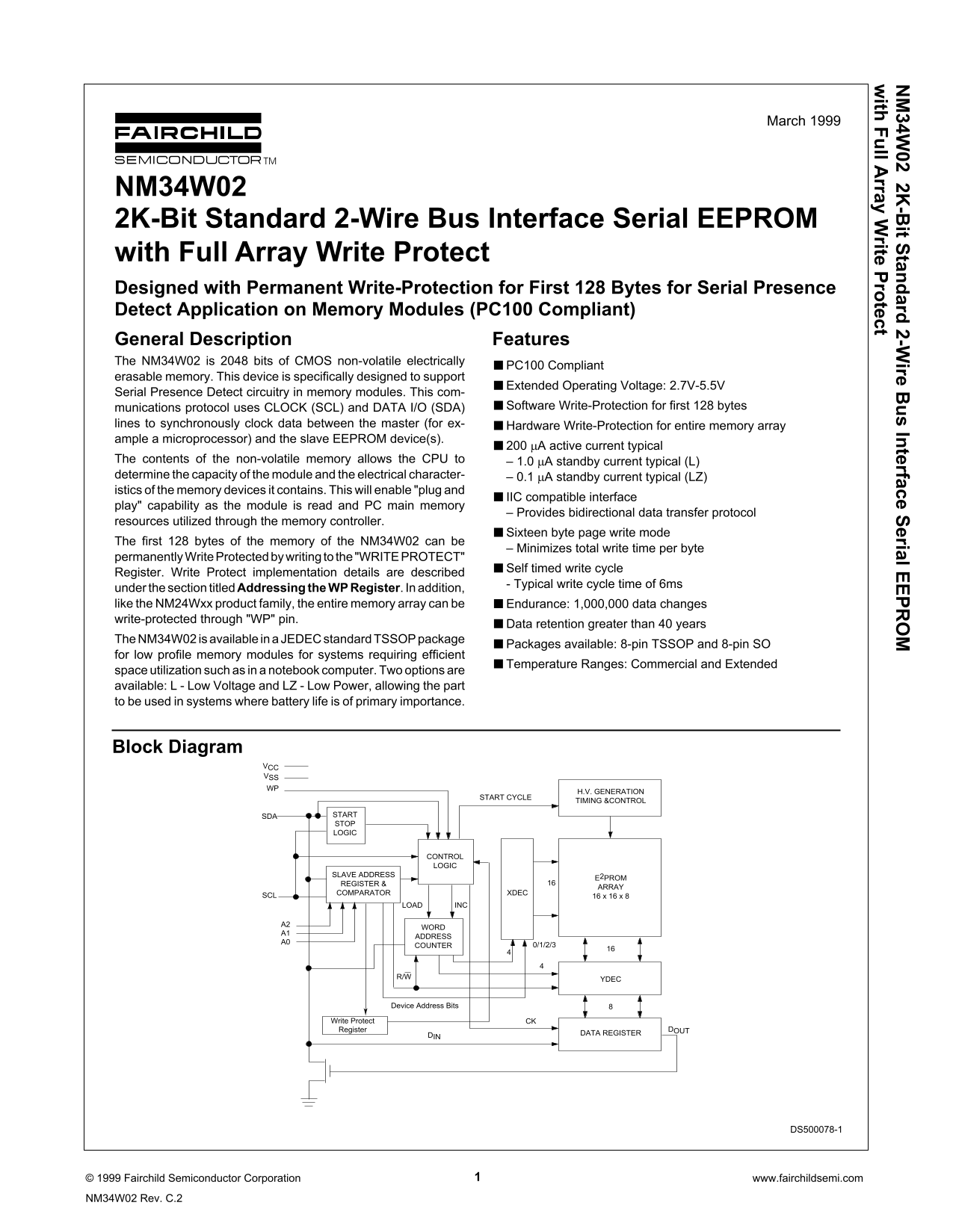 Fairchild NM34W02 Data Handbook - Page 1