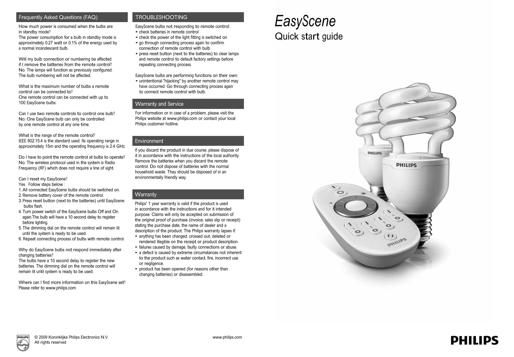 Philips EasyScene Quick User Guide - Page 1