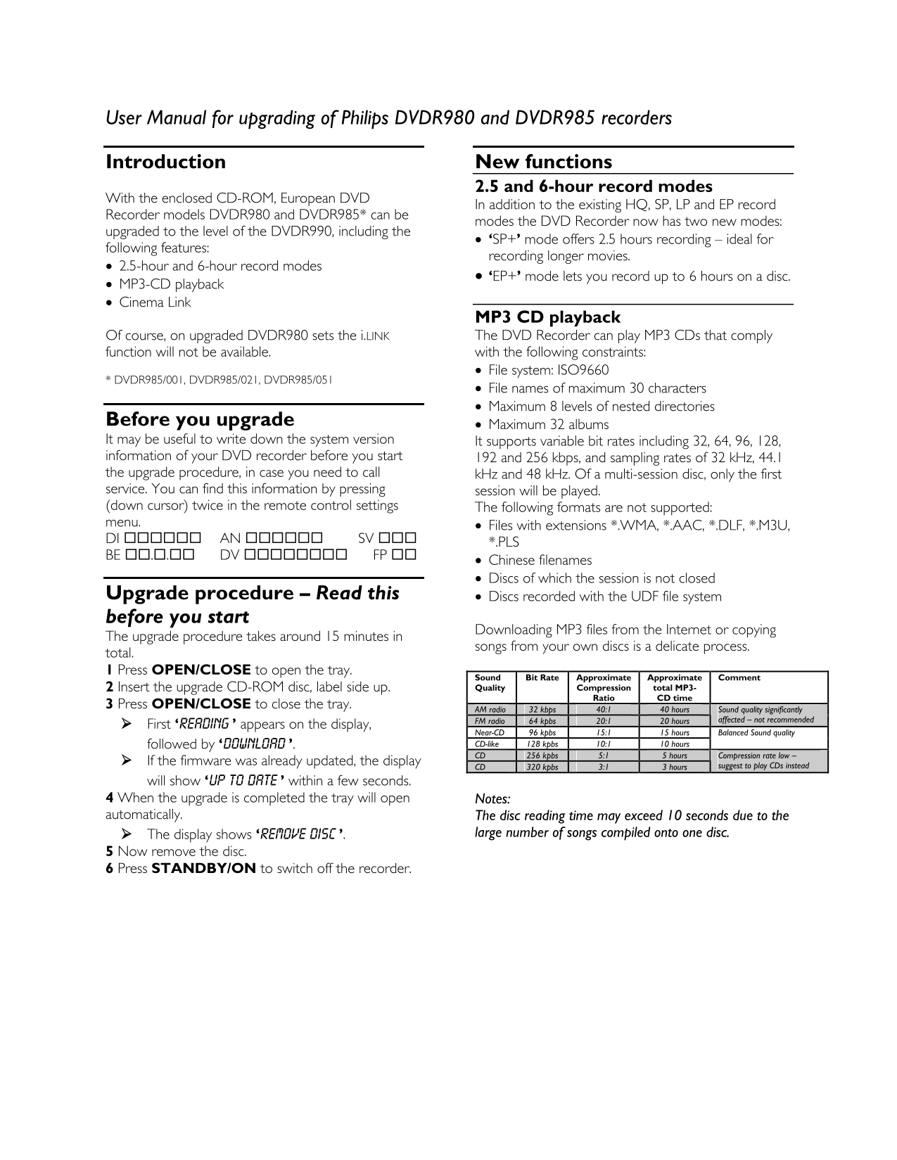 Philips DVDR980 and DVDR985 Recorders User Manual - Page 1