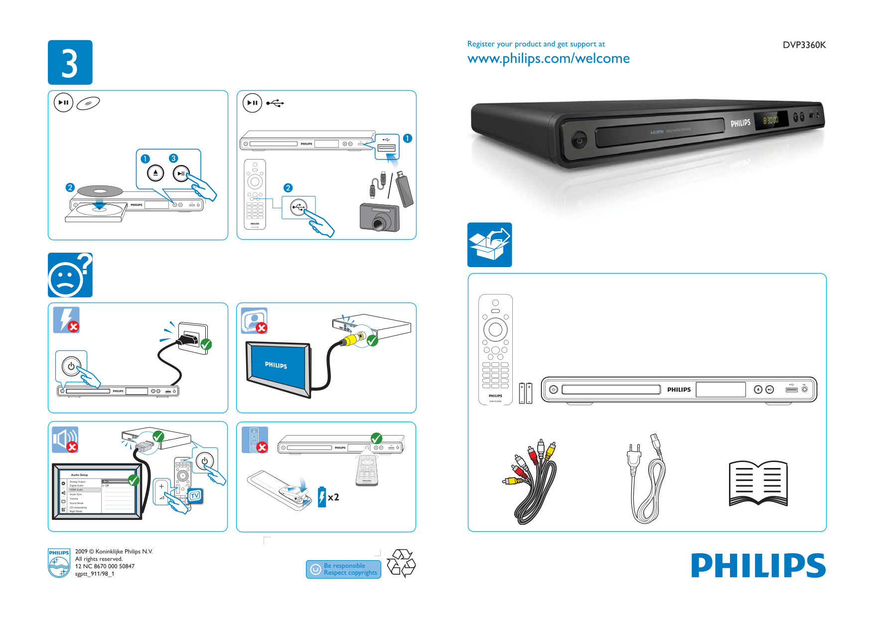 PHILIPS DVP3360K User Guide and Manual - Page 1