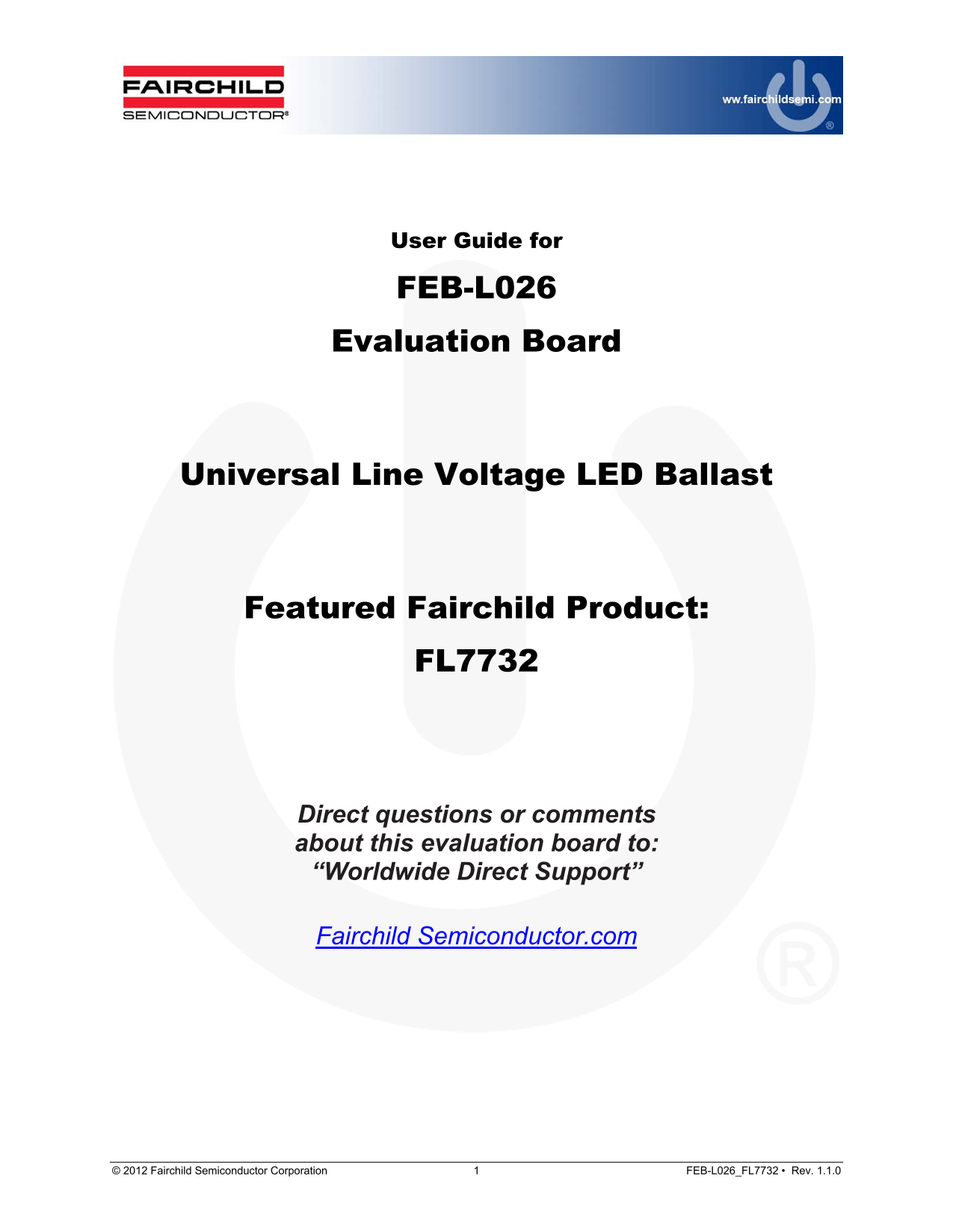 FAIRCHILD FEB-LO26 User Guide - Page 1