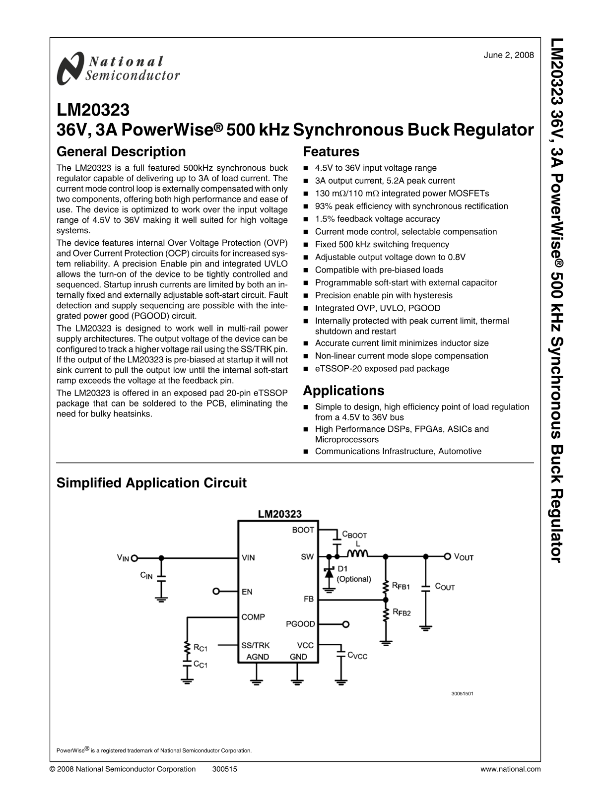 Dell LM20323 36V, 3A PowerWise 500 kHz Synchronous Buck Regulator Owner's Manual - Page 1