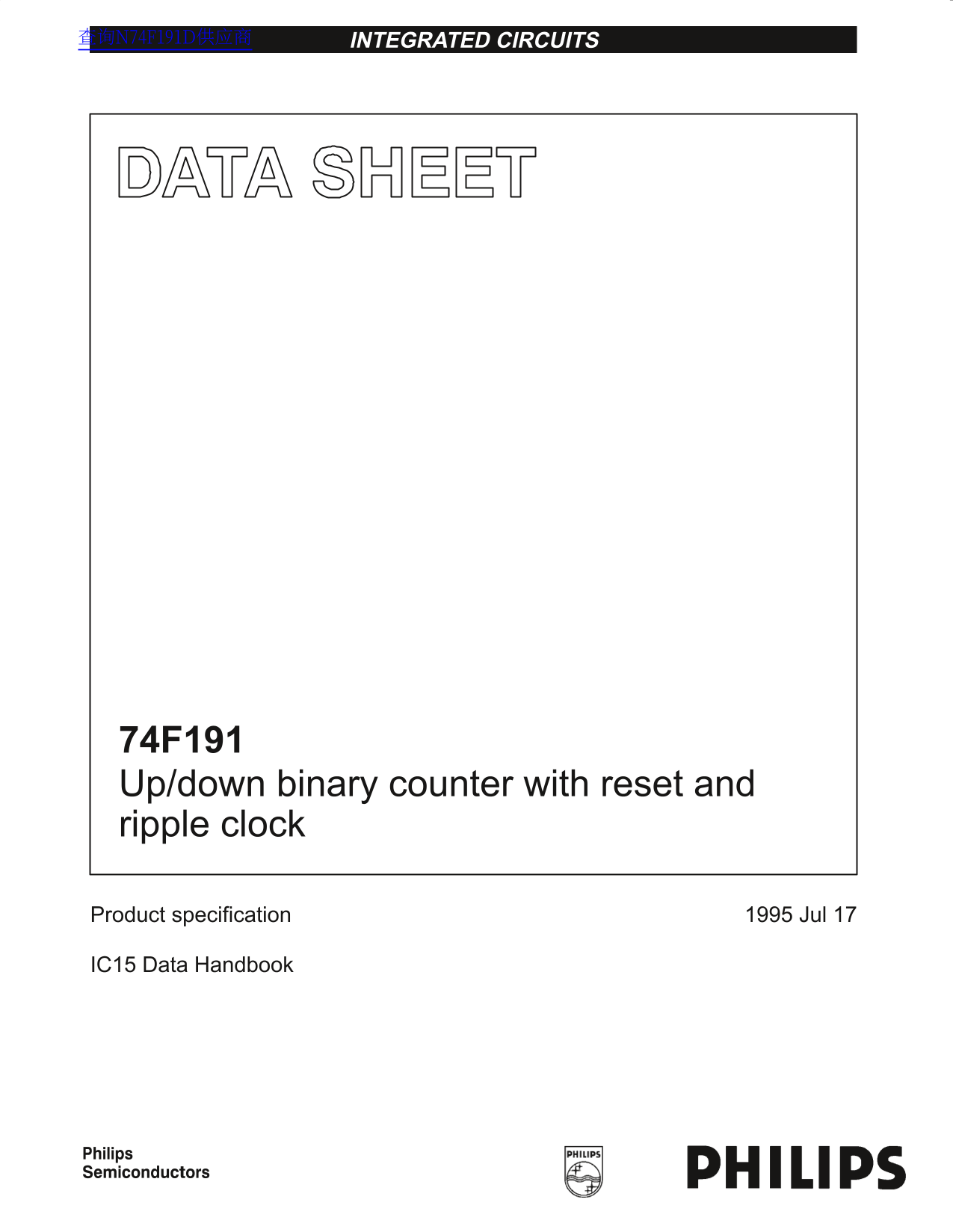 PHILIPS 74F191 Data Sheet - Page 1