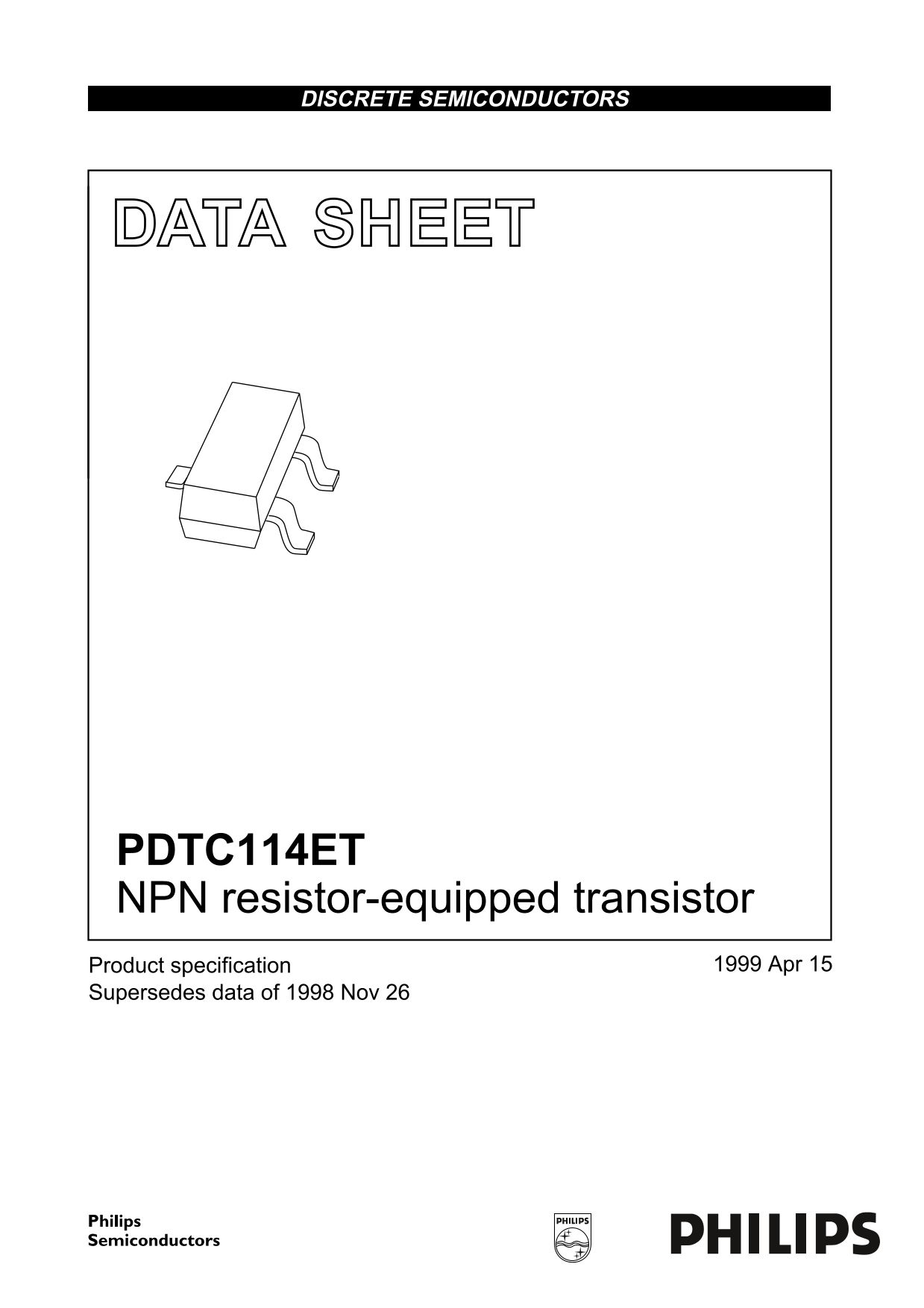 Philips PDTC114ET Data Sheet - Page 1