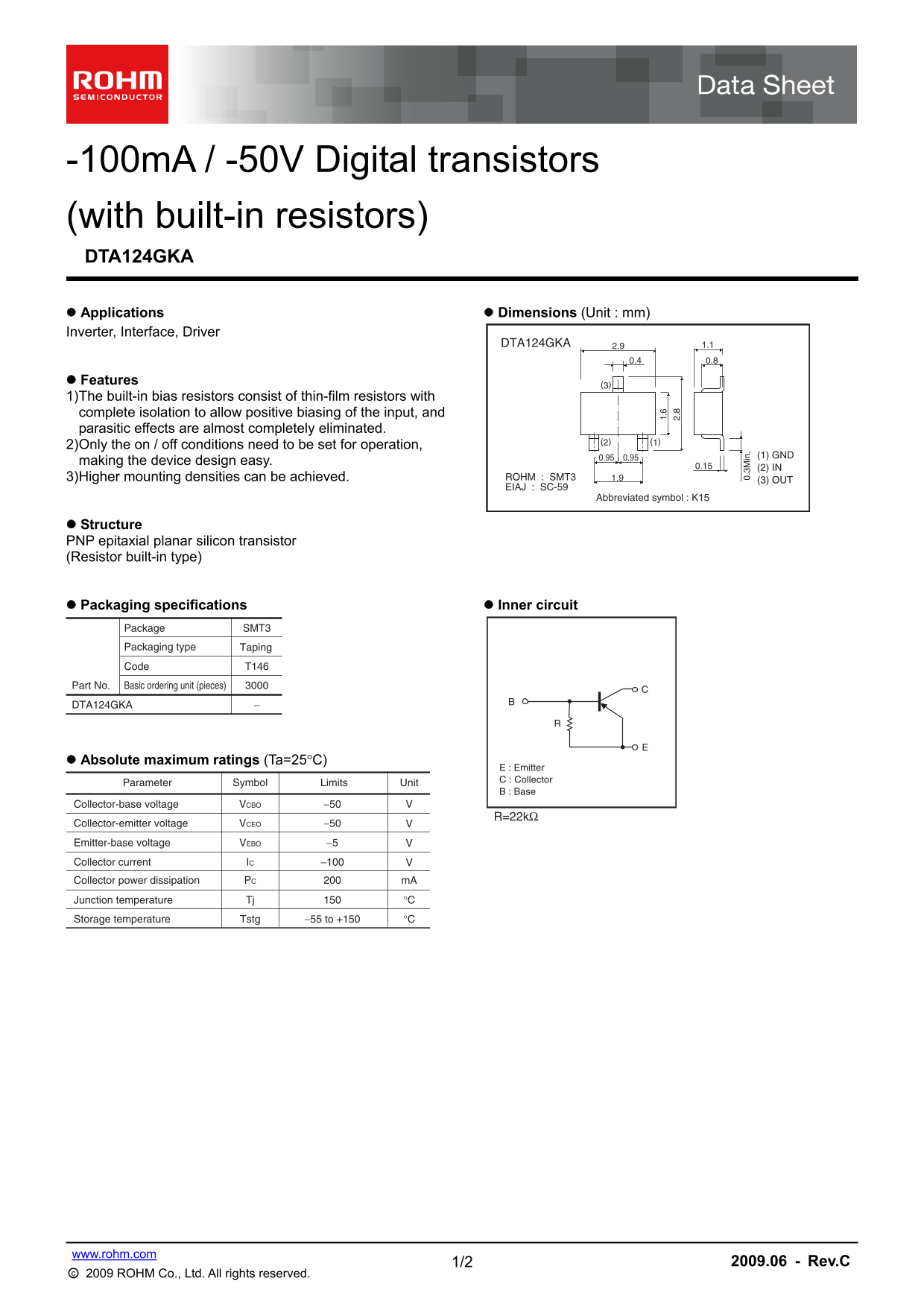 ROHM DTA124GKA User Guide and Manual - Page 1