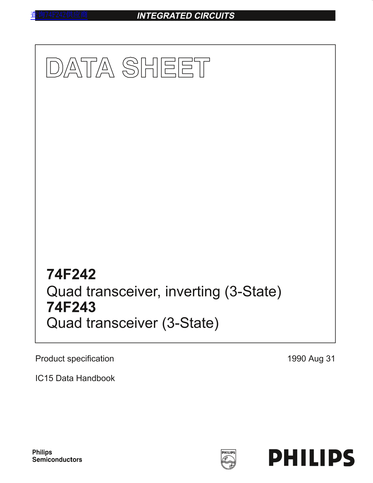 PHILIPS 74F242 74F243 Data Sheet - Page 1