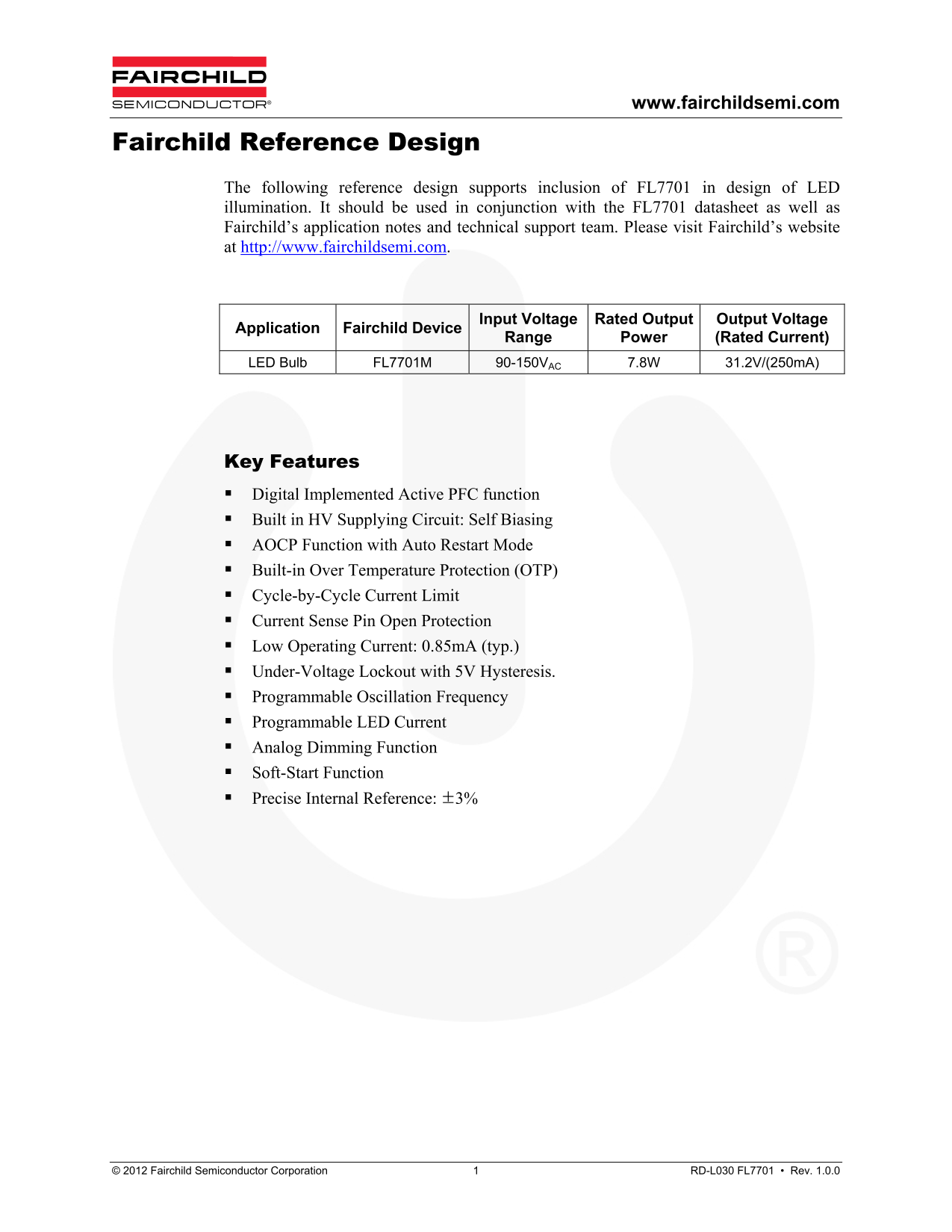 Fairchild RD-LS031 Data Handbook - Page 1