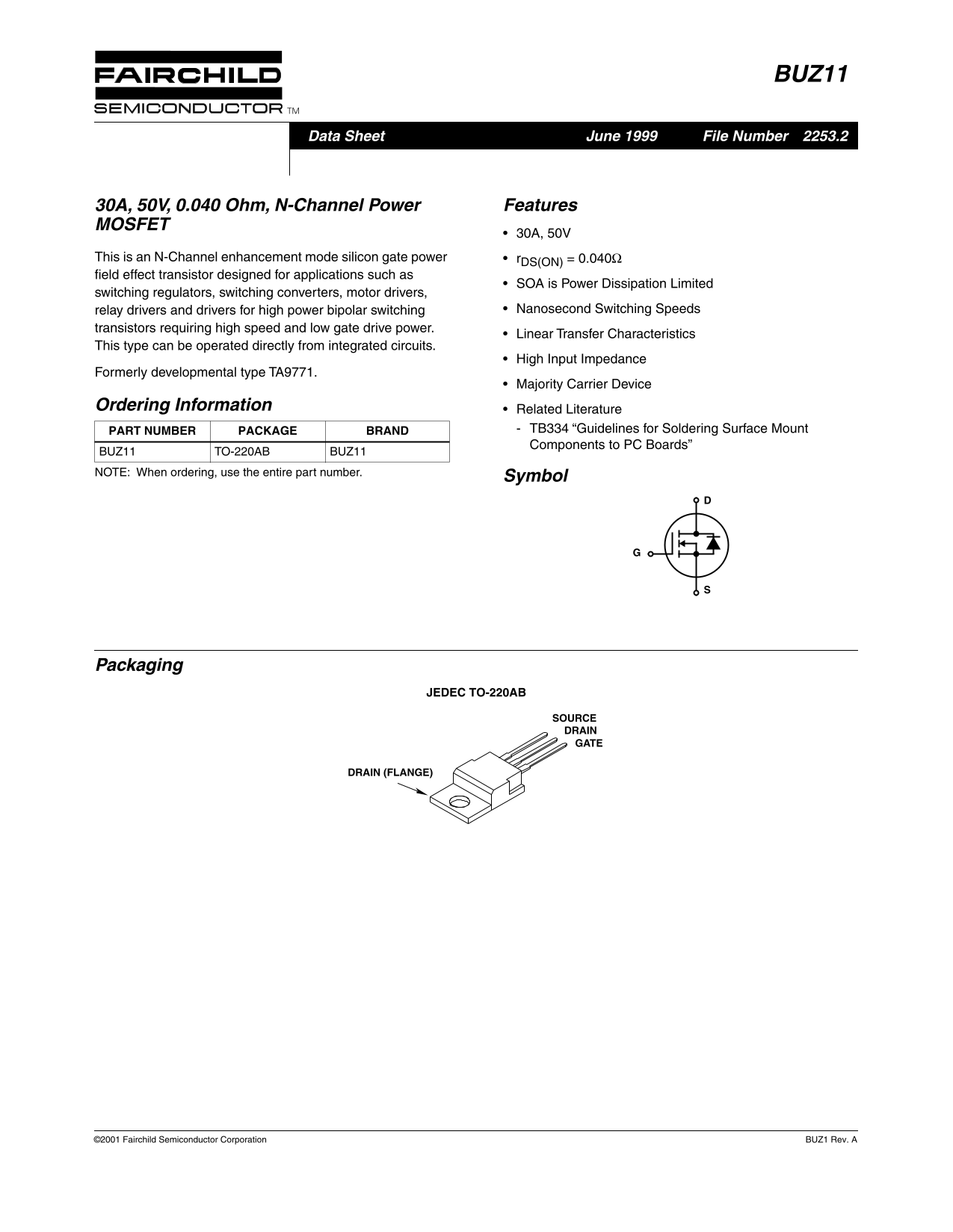 FAIRCHILD BUZ11 User Guide - Page 1