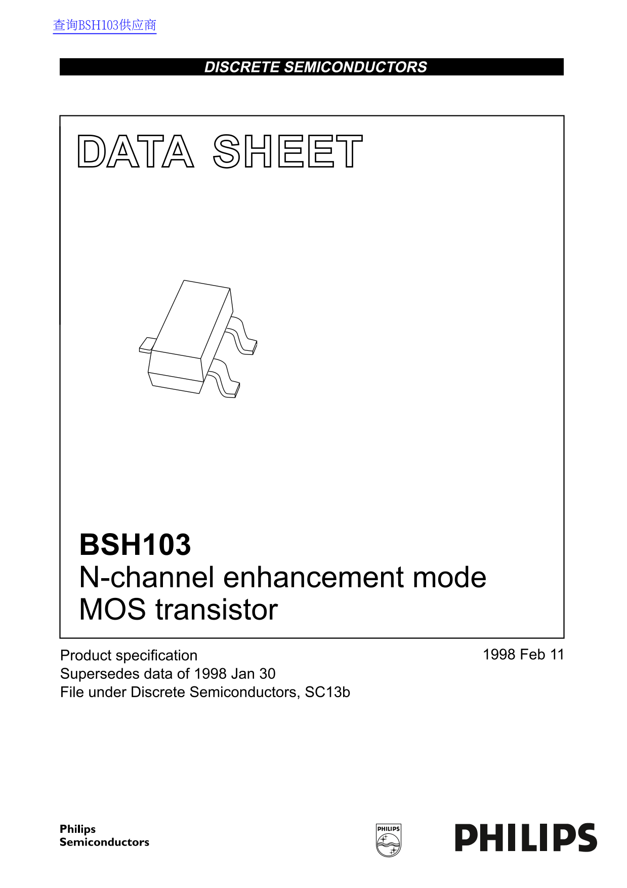 PHILIPS BSH103 Data Sheet User Manual - Page 1