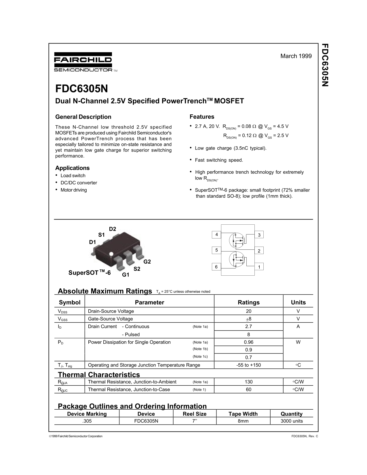Fairchild FDC6305N User Guide - Page 1