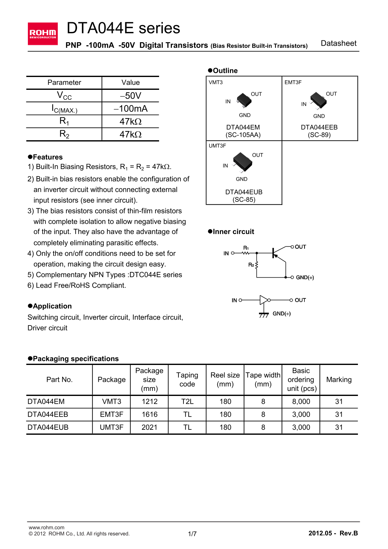 ROHM DTA044EUB User Guide and Manual - Page 1