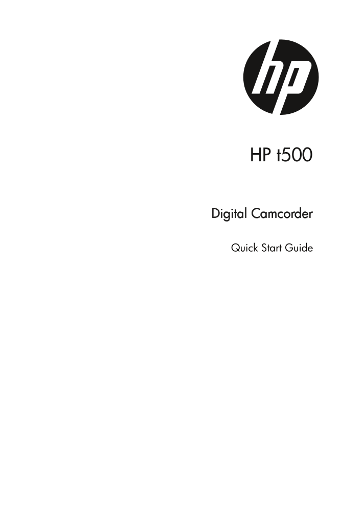 HP T500 Digital Camcorder Quick Start Guide - Page 1