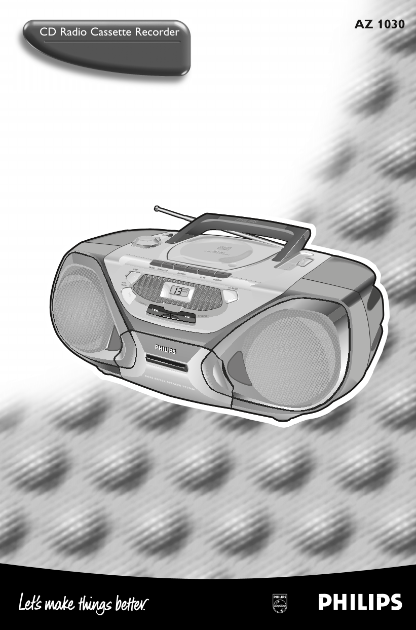 PHILIPS CD Radio Cassette Recorder AZ 1030 User Guide - Page 1