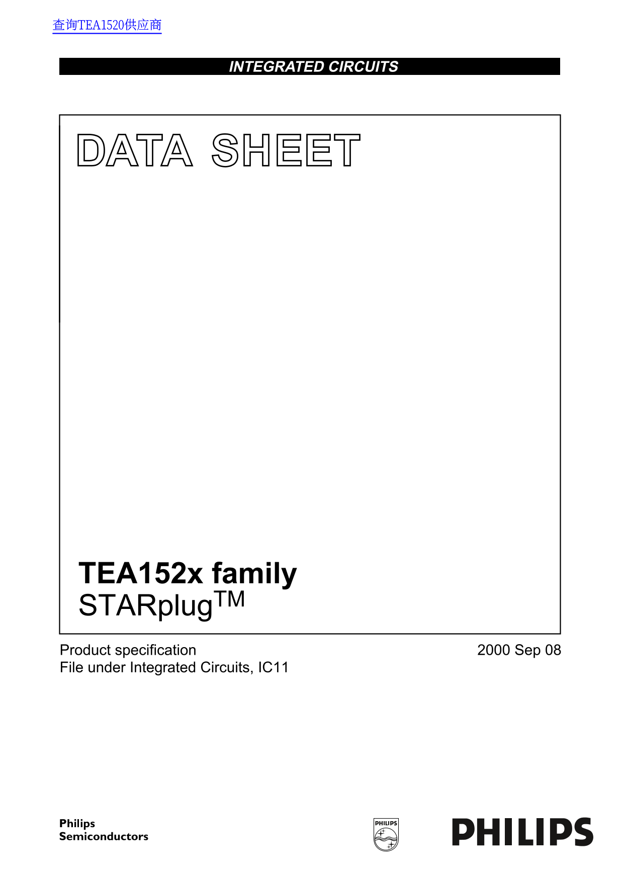 Philips TEA152x Family Data Handbook - Page 1