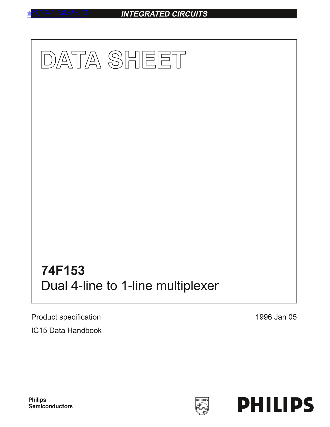 PHILIPS 74F153 Data Sheet - Page 1