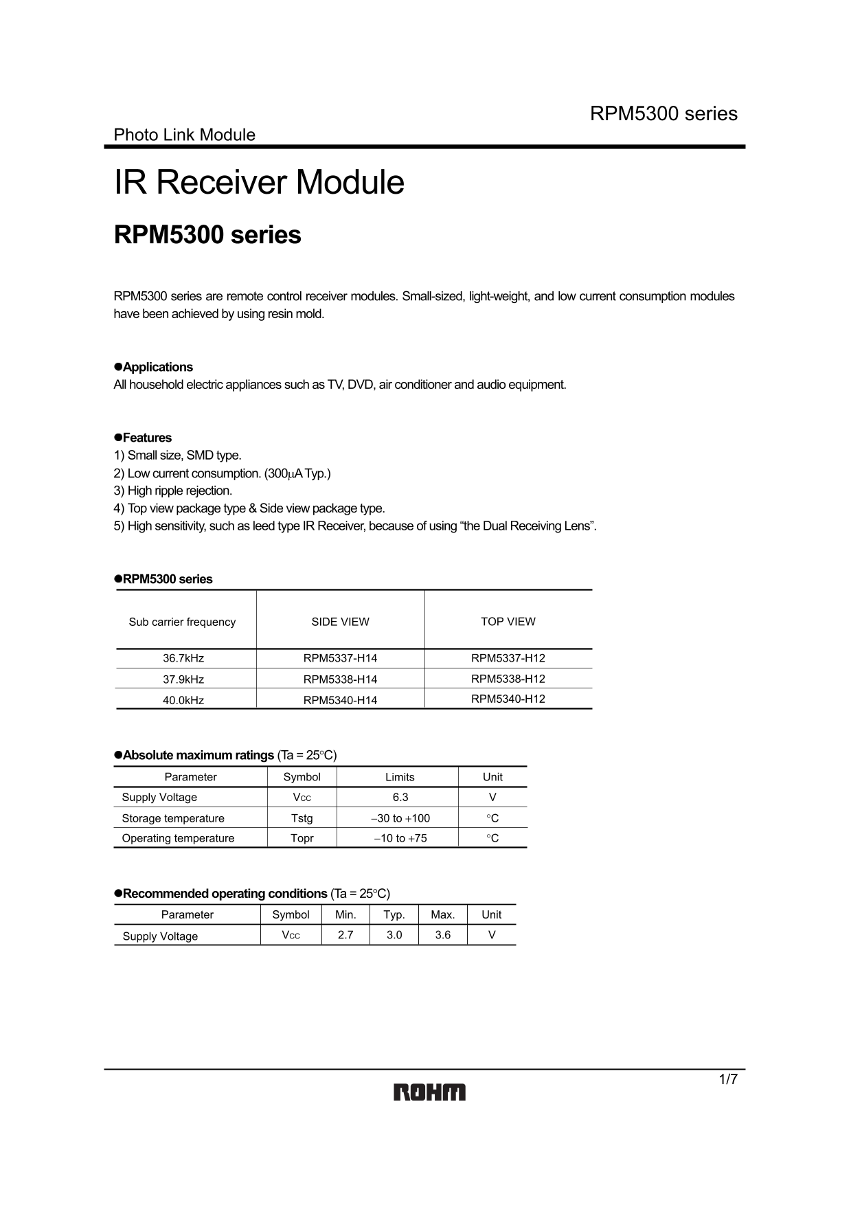 ROHM RPM5340-H14 User Guide - Page 1