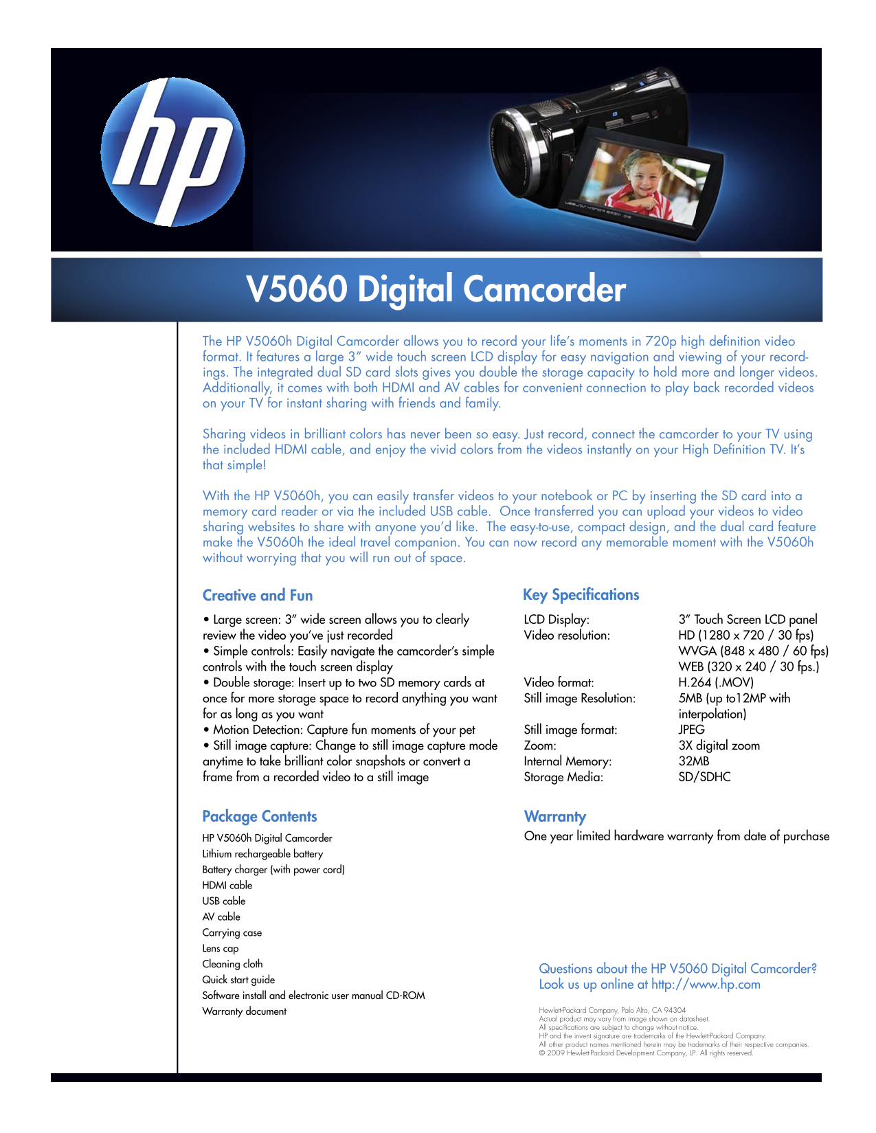 HP V5060 Digital Camcorder User's Guide - Page 1