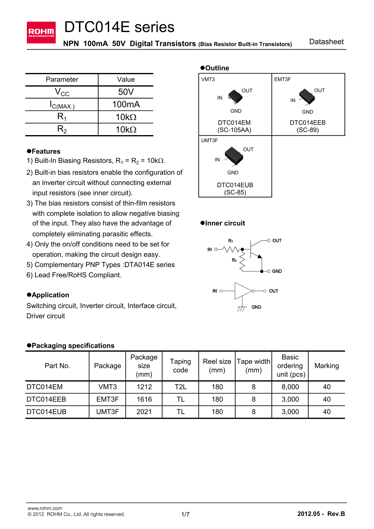 ROHM DTC014EEB User Guide - Page 1