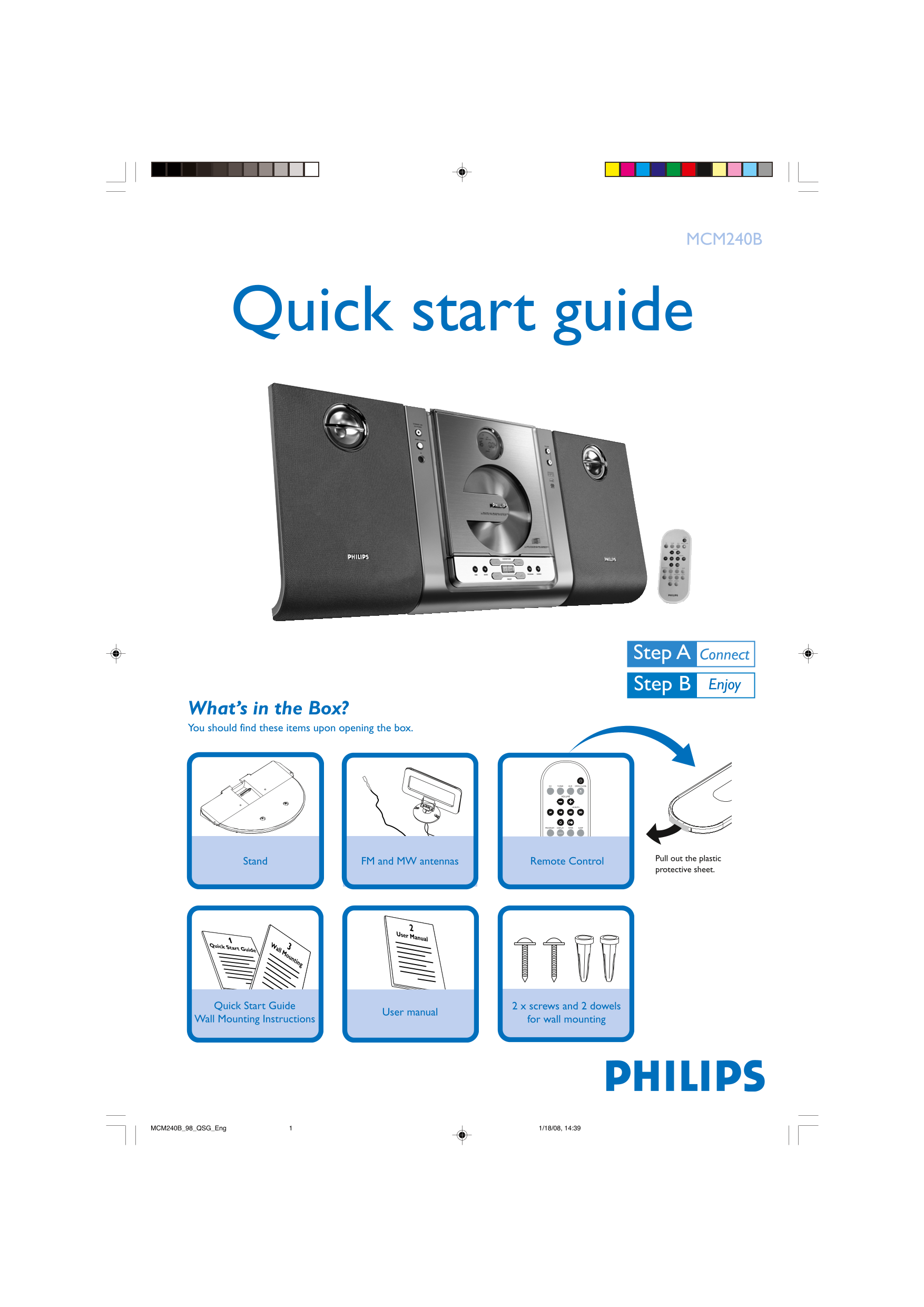 Philips MCM240B Quick User Guide - Page 1