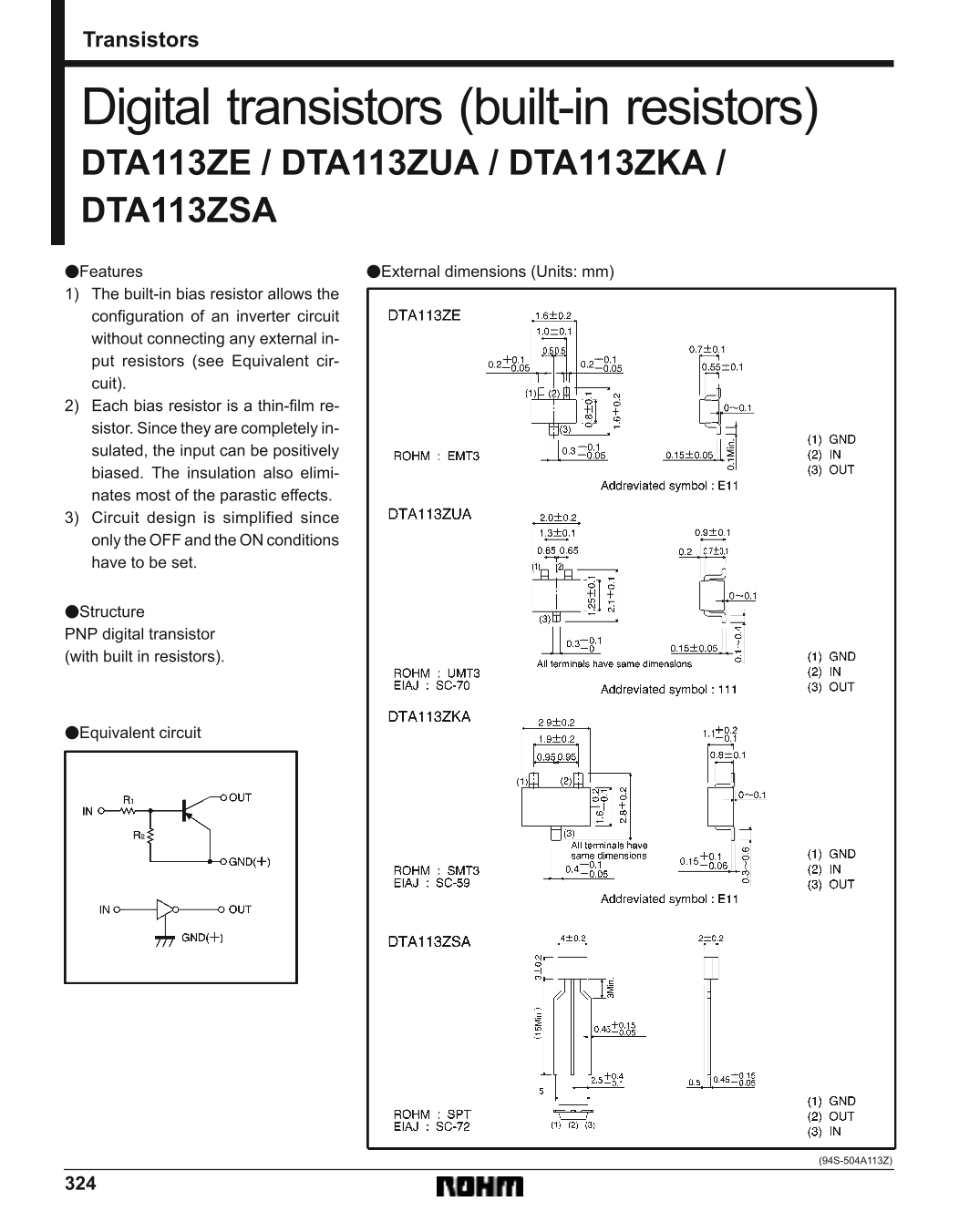 ROHM DTA114GUA User Guide and Manual - Page 1