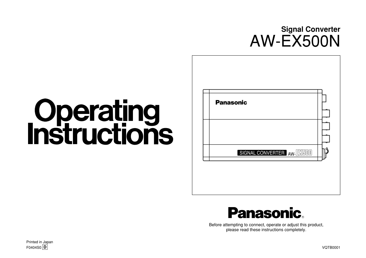 Panasonic AWEX500N User Guide and Manual - Page 1