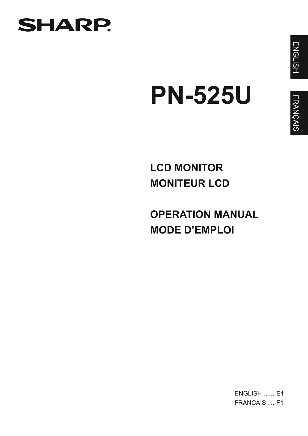 SHARP PN-525U Operation Manual - Page 1