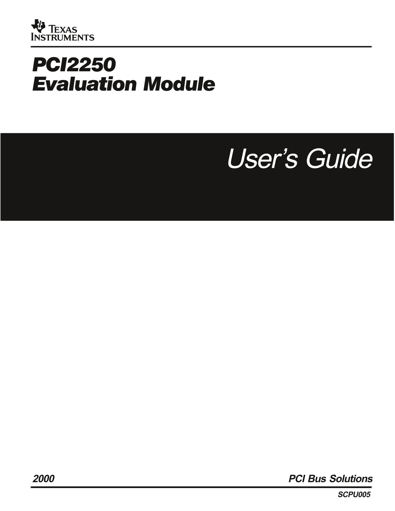 Texas Instruments PCI2250 Evaluation Module User Guide - Page 1