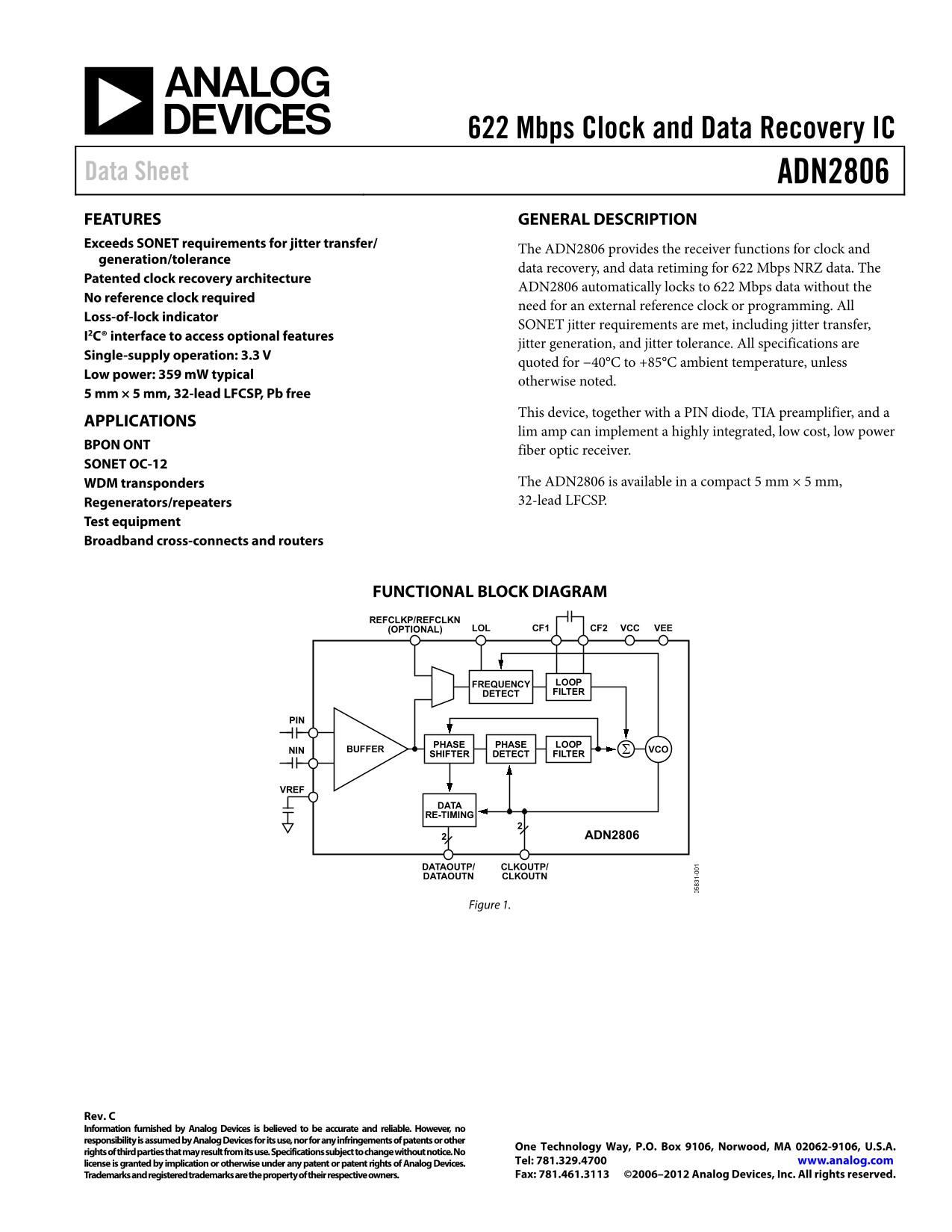 ANALOG DEVICES ADN2806 User's Guide - Page 1