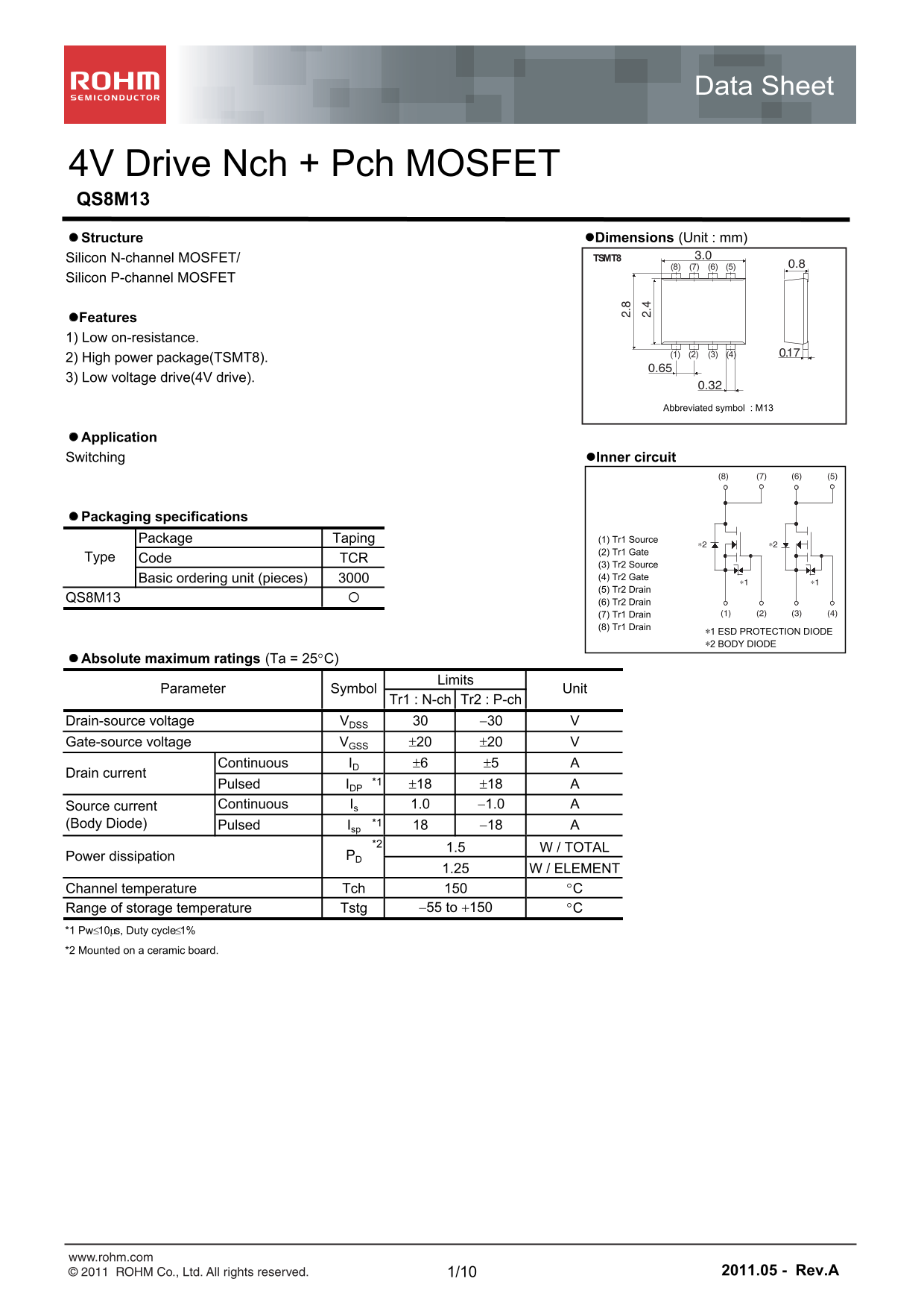 ROHM QS8M13 User Guide - Page 1