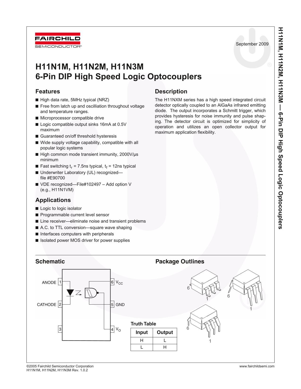 Fairchild H11N1M Data Handbook - Page 1