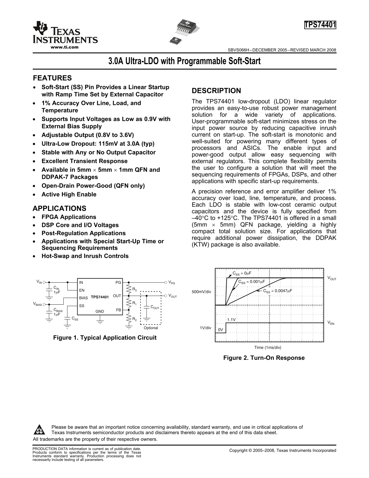 Texas Instruments TPS74401 User Guide and Technical Specifications - Page 1